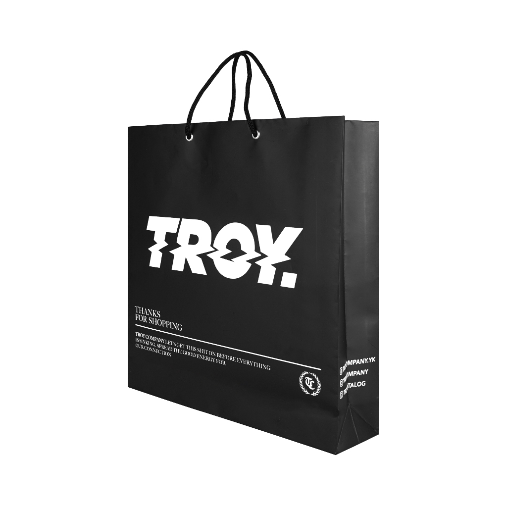 Troy Company Paper Bag Gift Bag Large Black Glossy - Tas Hadiah Tas Souvenir Hitam Glossy PBG 3414