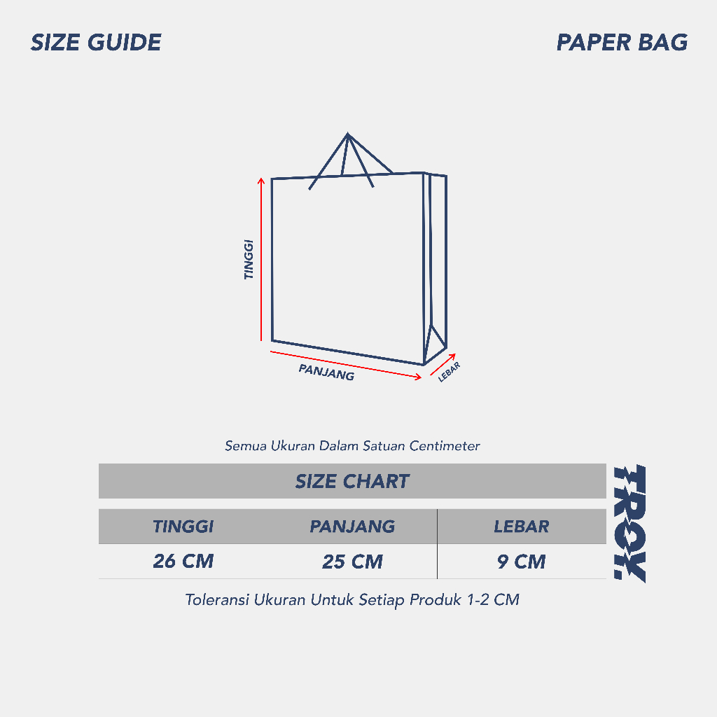 Troy Company Paper Bag Gift Bag Medium Black Glossy - Tas Hadiah Tas Souvenir Hitam Glossy PBG 3415