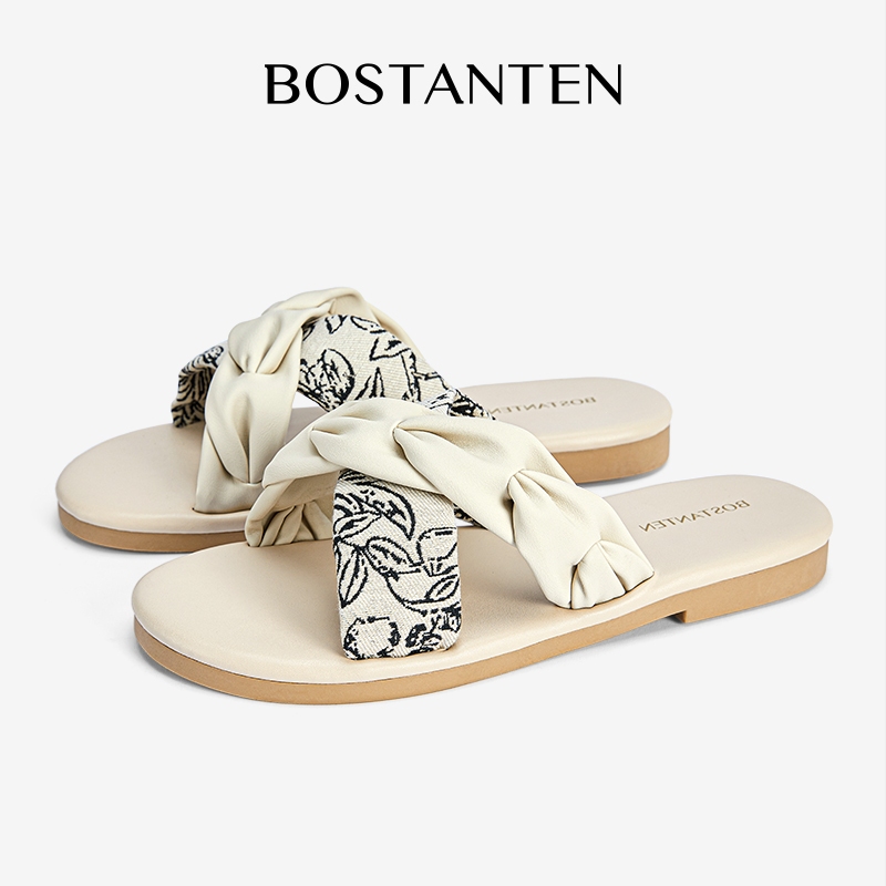 [New Arrival] BOSTANTEN Sandal Wanita Flat Sandal Teplek Anti Slip Wanita Kekinian