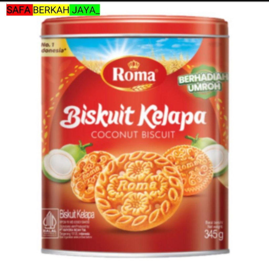 Roma Biskuit Kelapa Kaleng 345g/biskuit kaleng/biskuit lebaran