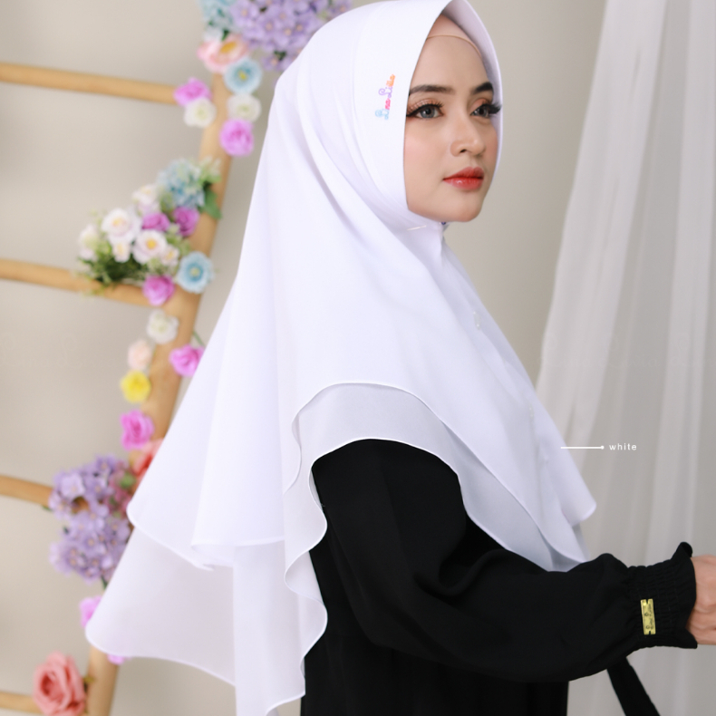Khimar Zora Ceruty Double Layer Linalivia Hijab