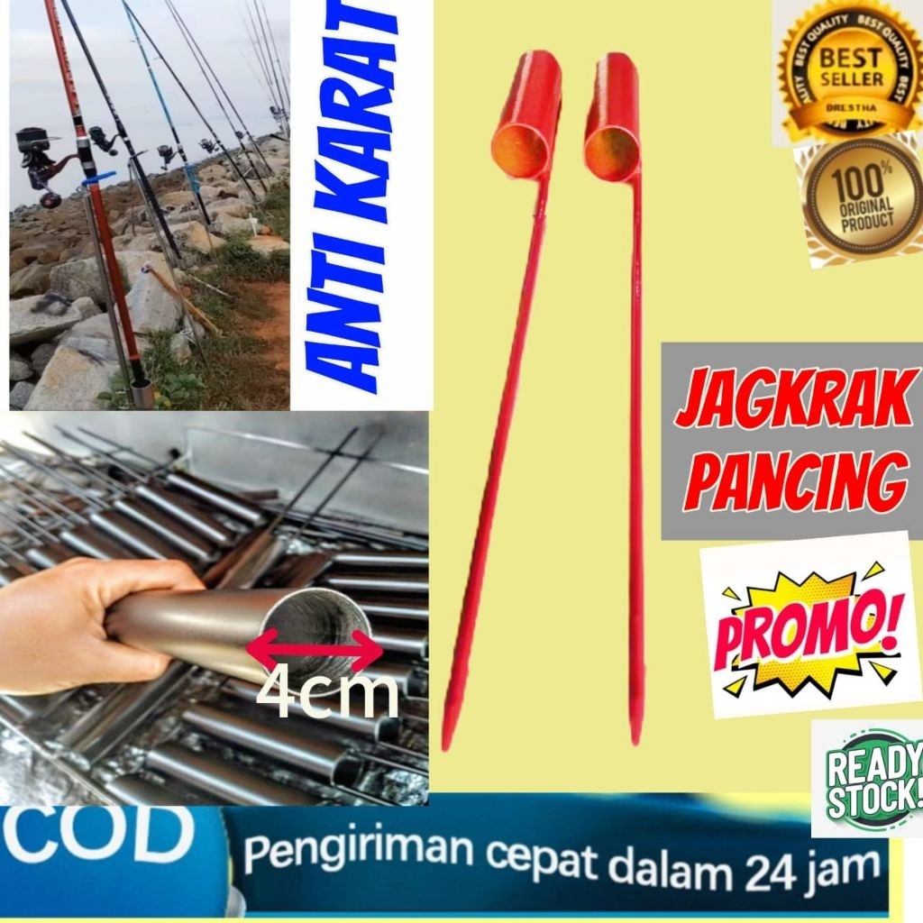 Jagrak pancing panjang75cm/Kagrak joran pancing/Tegel pancing berdiri bahan besi antikarat