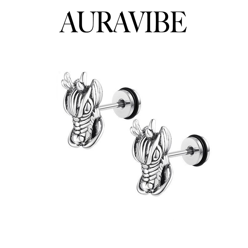 AURAVIBE Anting Naga Kokoh Gaya Tiongkok - Desain Titanium Garang & Penuh Kekuatan Maskulin(Terbaru)