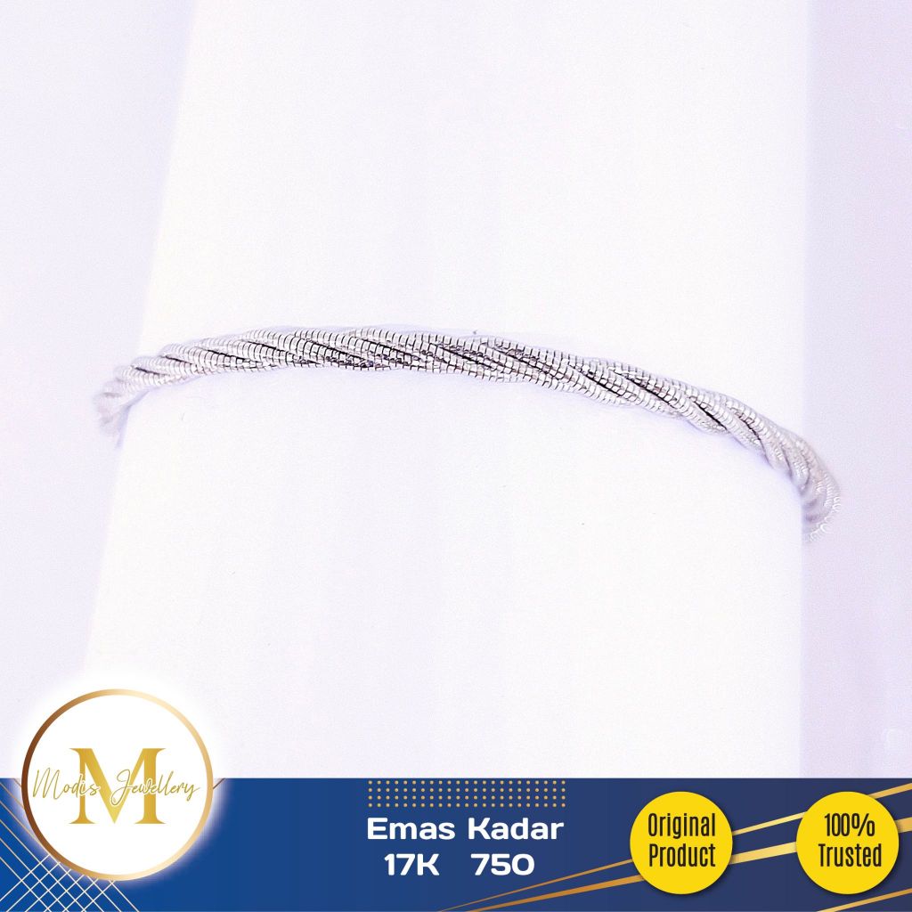 MODIS JEWELLERY - Gelang Choker Twist Putih - Emas 17k  750