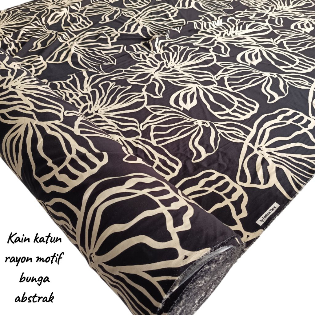 bahan kain rayon motif abstrak/kain rayon viscose premium
