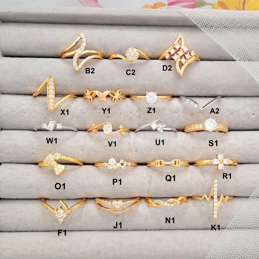 Cincin Xuping Wanita Model Mata Mewah Batu Putih Ungu Warna Emas Gold Zircon - BR456