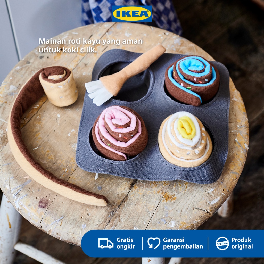 IKEA DUKTIG Mainan Boneka Roti/Kayu Manis Set Isi 6pcs