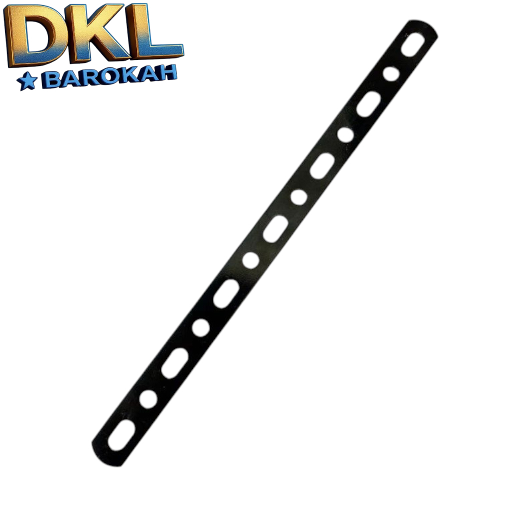 Bracket Knalpot Besi Hitam Plat Lubang Serbaguna 30cm-Plat Breket Knalpot Hitam Besi