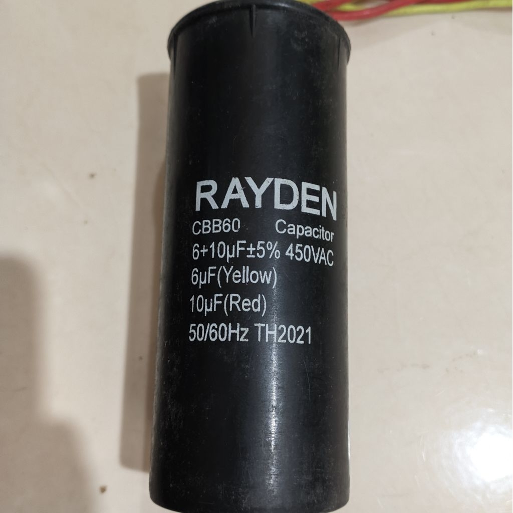 kapasitor mesin cuci 6+10uf