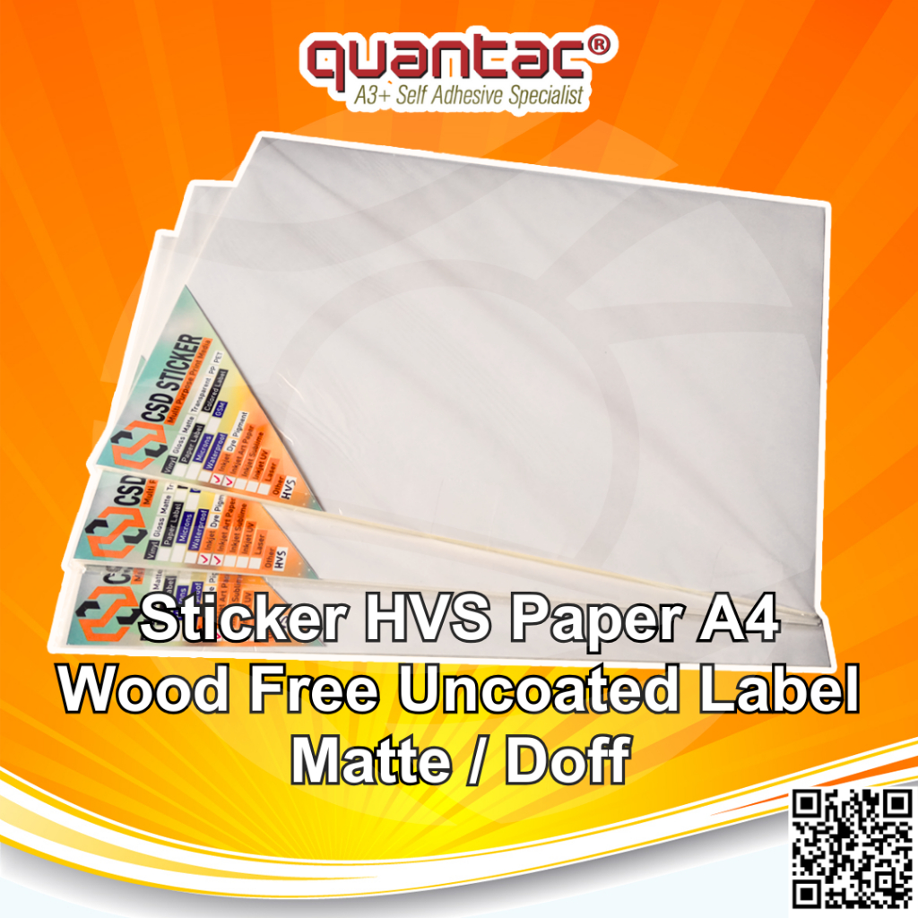 Quantac Stiker HVS Kromo Matte Wood Free Uncoated Sticker Digital Print Laser Toner Inkjet Bisa ditu