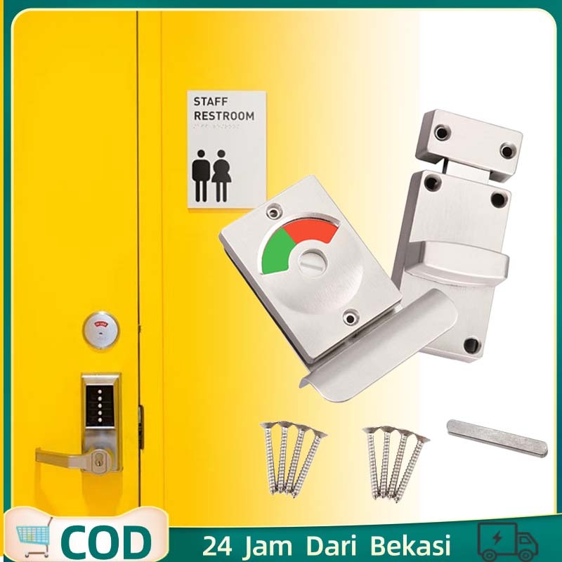 1set Kunci Wc Gerendel Pintu Kamar Mandi Grendel Pintu Toilet Pengunci Pintu Kamar Mandi Dengan Indi