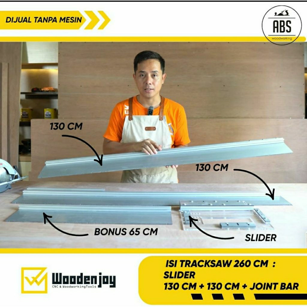 BISA LANGSUNG KIRIM SECEPATNYA WOODENJOY TRACKSAW UNIVERSAL TATAKAN CIRCULAR SAW