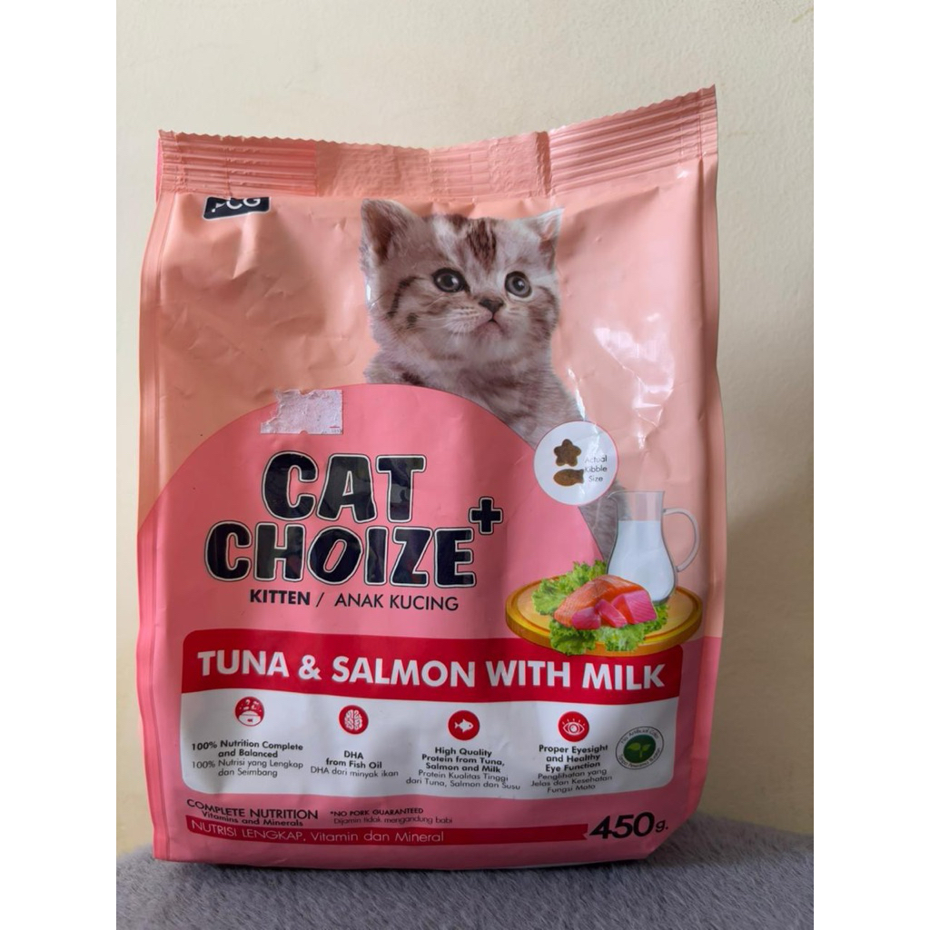 Cat choize plus kitten tuna & salmon with milk 450gr