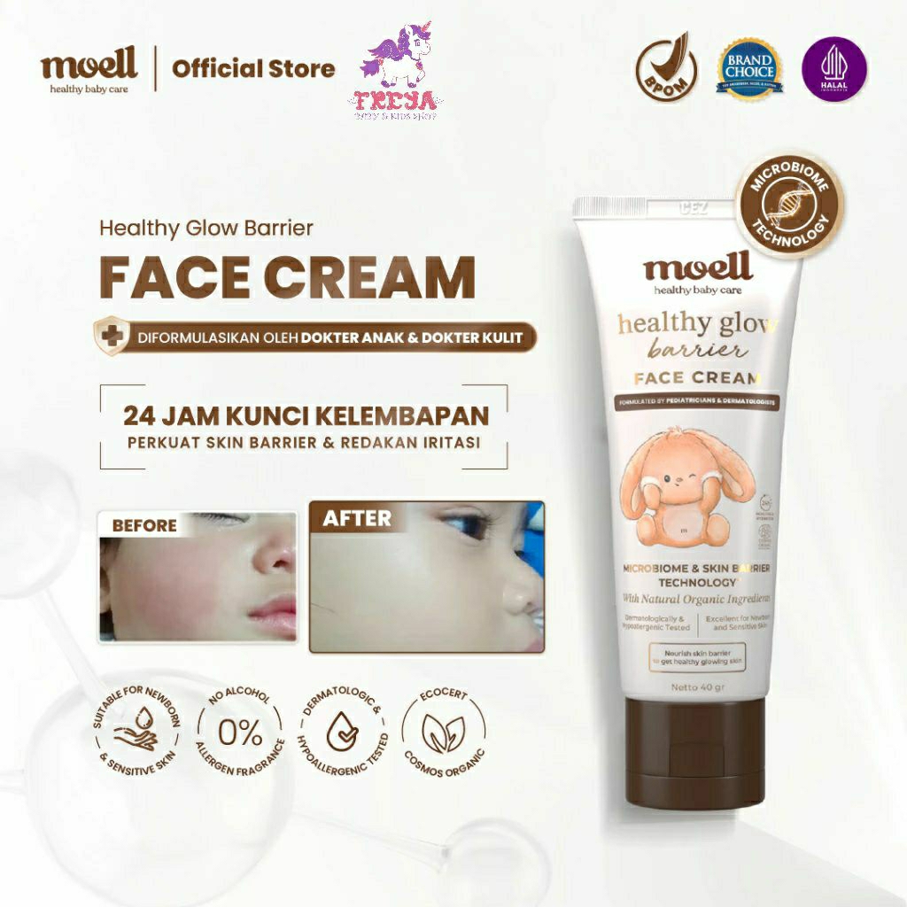 Moell - Healthy Glow Barrier Face Cream | Krim Wajah/Muka Anak