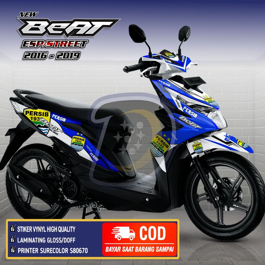 BISA COD Decal BEAT ESP FI 2016 2019 Stiker Motor Beat Street 2016 Stripng Beat 2016 PERSIB