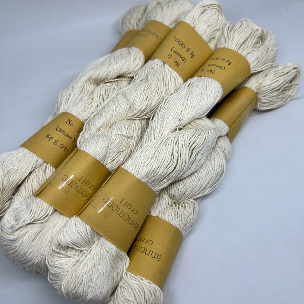 BENANG RAJUT JALA UNICORN NO. 6 [NATURAL] SATUAN / BENANG RAJUT KATUN JALA SATUAN / JALA UNICORN [NA