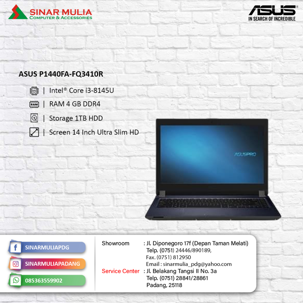 Notebook Asus Pro P1440FA-FQ3410R i3-8145U