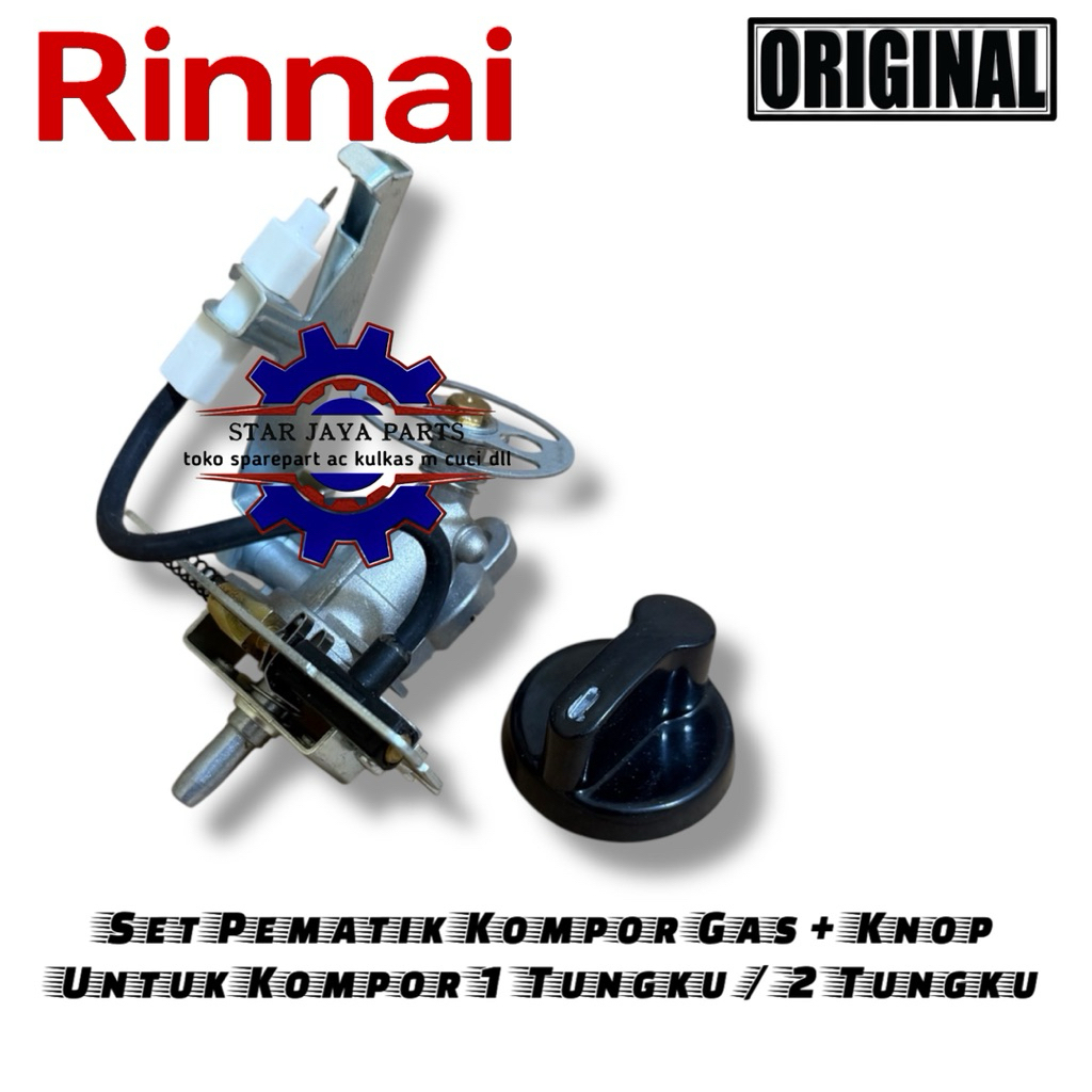 Set Pematik Rinnai Original + Knop Rinnai Model Baru Untuk Kompor 1 Tungku / 2 Tungku