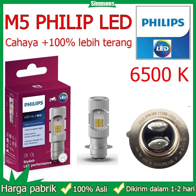 [ORIGINAL 100%] Lampu motor philips Lampu ac dc Lampu led utama depan 2led motor Bebek acdc dan mati