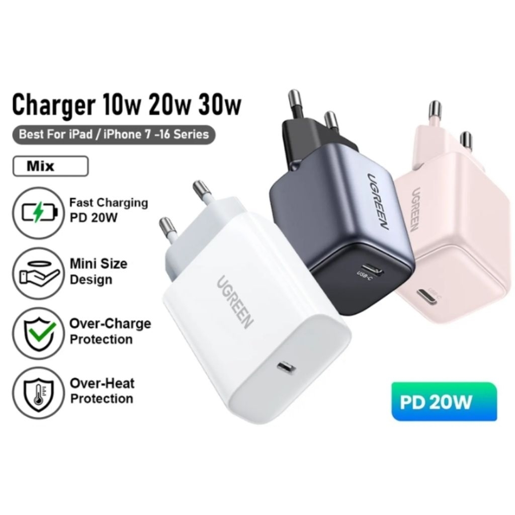 UGREEN Kepala Charger Iphone MFI 20w WHITE