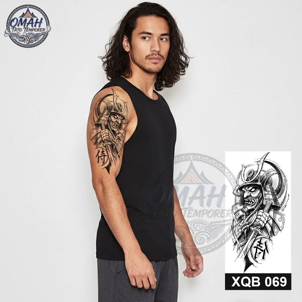 Omah Tato Temporary Temporer Model Samurai Spirit Jepang XQB 069 Anti AIr Waterproof
