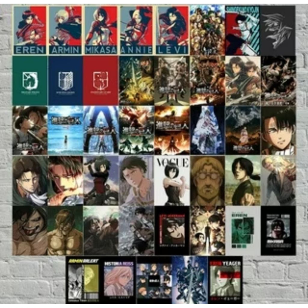 Poster Anime AOT Ukuran A5 Poster Anime Satuan
