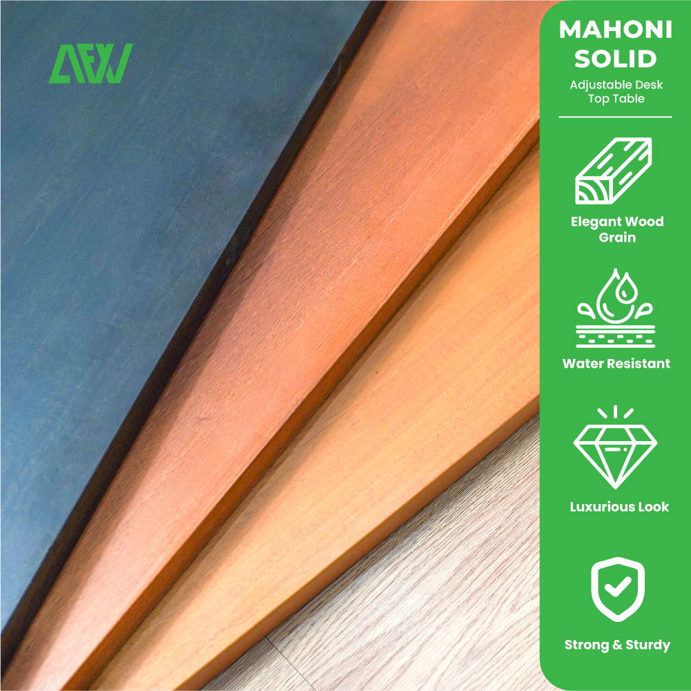 Top table Mahoni Solid Daun Meja Mahoni Solid Wood Custom