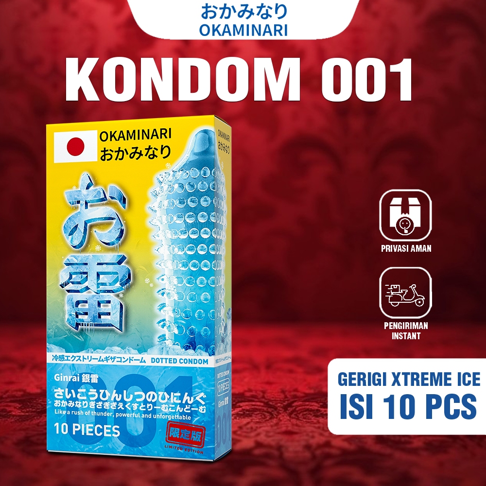 Kondom Okaminari Ginrai Gerigi Xtreme Ice - Box Isi 10 Pcs