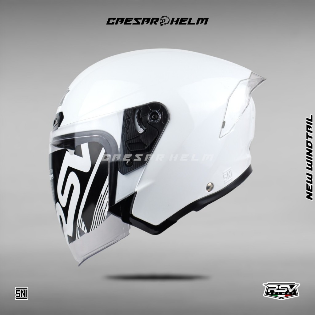 RSV New Windtail Solid - White - Helm Half Face