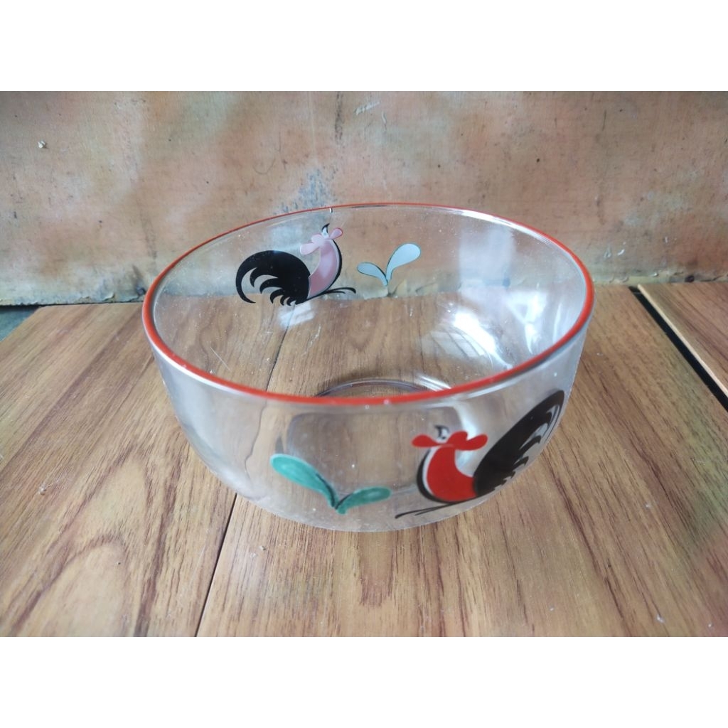 Mangkok bergambar ayam jago ukuran besar