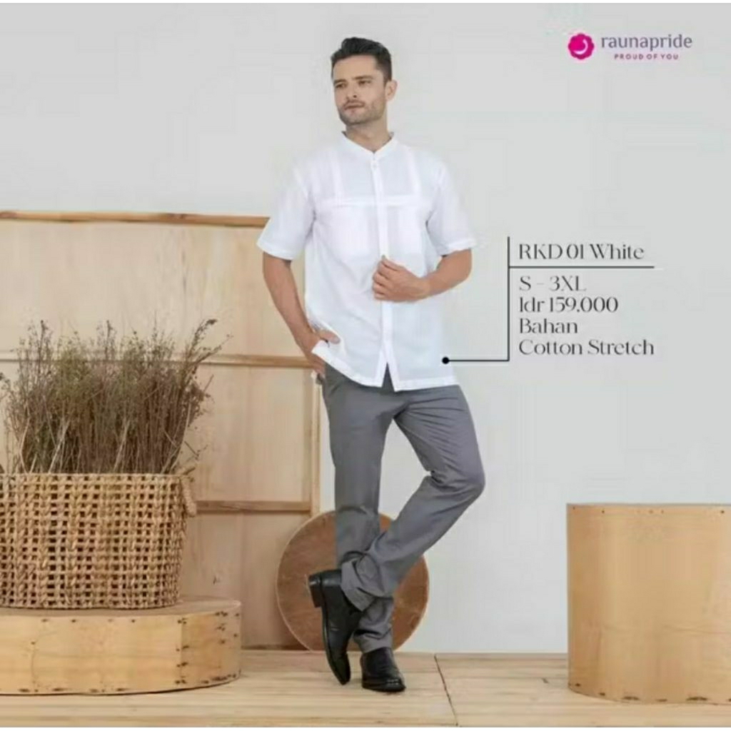 Koko Rauna  RKD 01 Putih ukuran XL