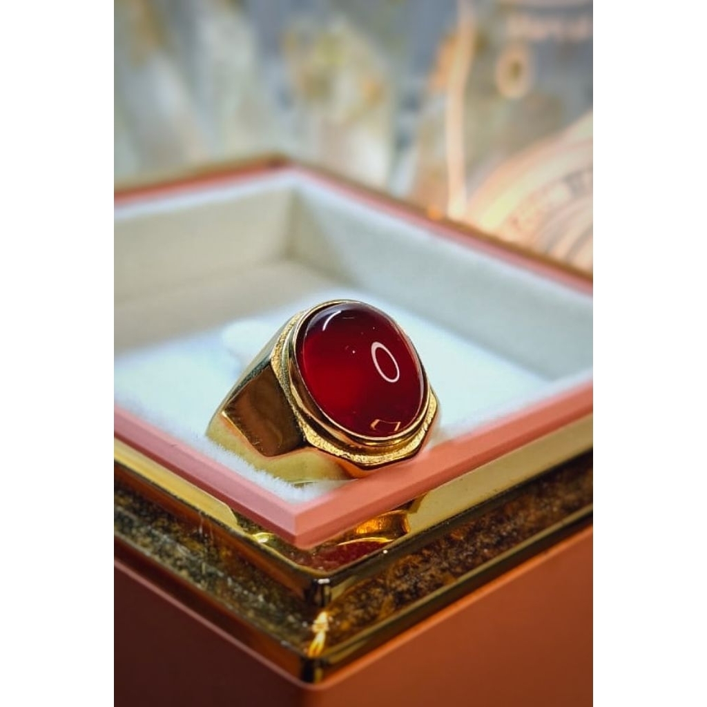 Cincin Batu Akik Red Chalcedony