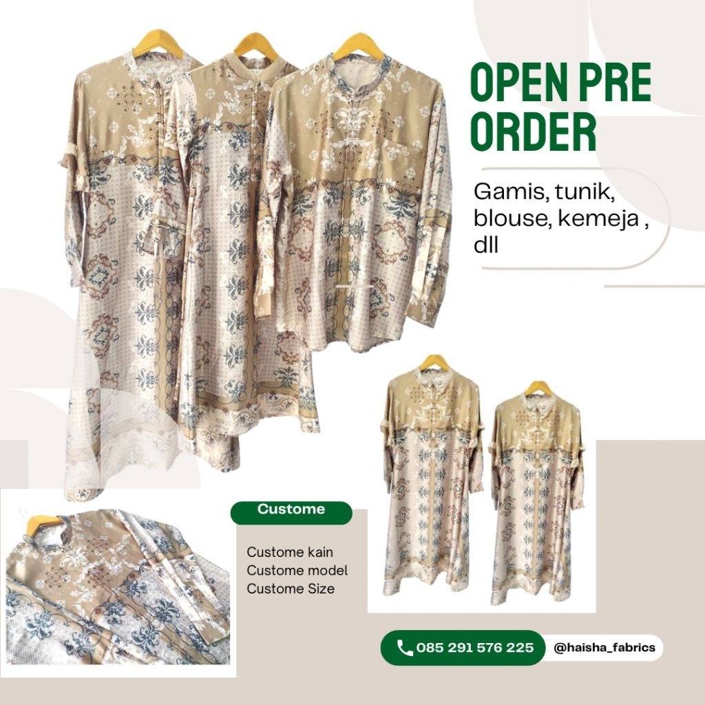 PO Gamis/Blouse/Tunik/Kemeja/Koko/Sarimbit keluarga