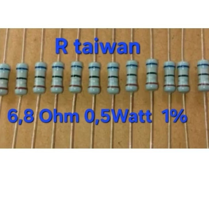Resistor Taiwan 6,8 Ohm 1/2watt