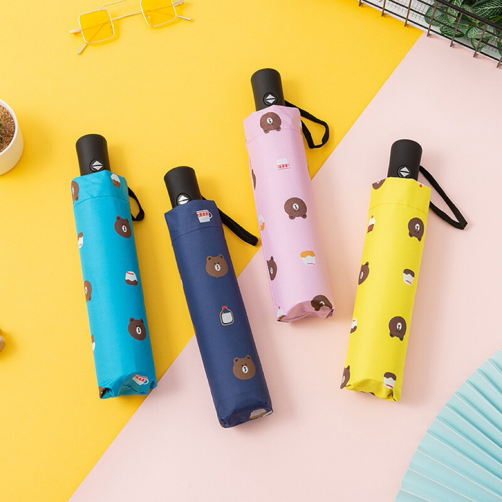 Payung Lipat Gambar Beruang / Payung Lipat Karakter Gambar Lucu / Payung Lipat Portabel Gambar Berua