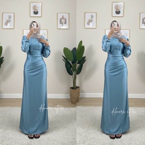TERMURAH - ADA JUMBO Elora Dress by Guzel Satin Silk Premium Baju Fashion Wanita Kondangan Wisuda Co