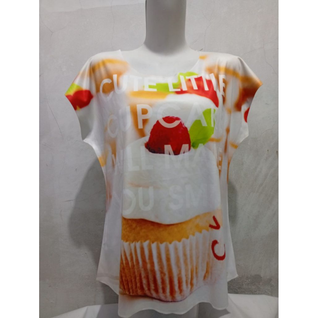 Murah Baju Blouse Wanita MPD Emba Lengan Pendek Little Pelangi All size