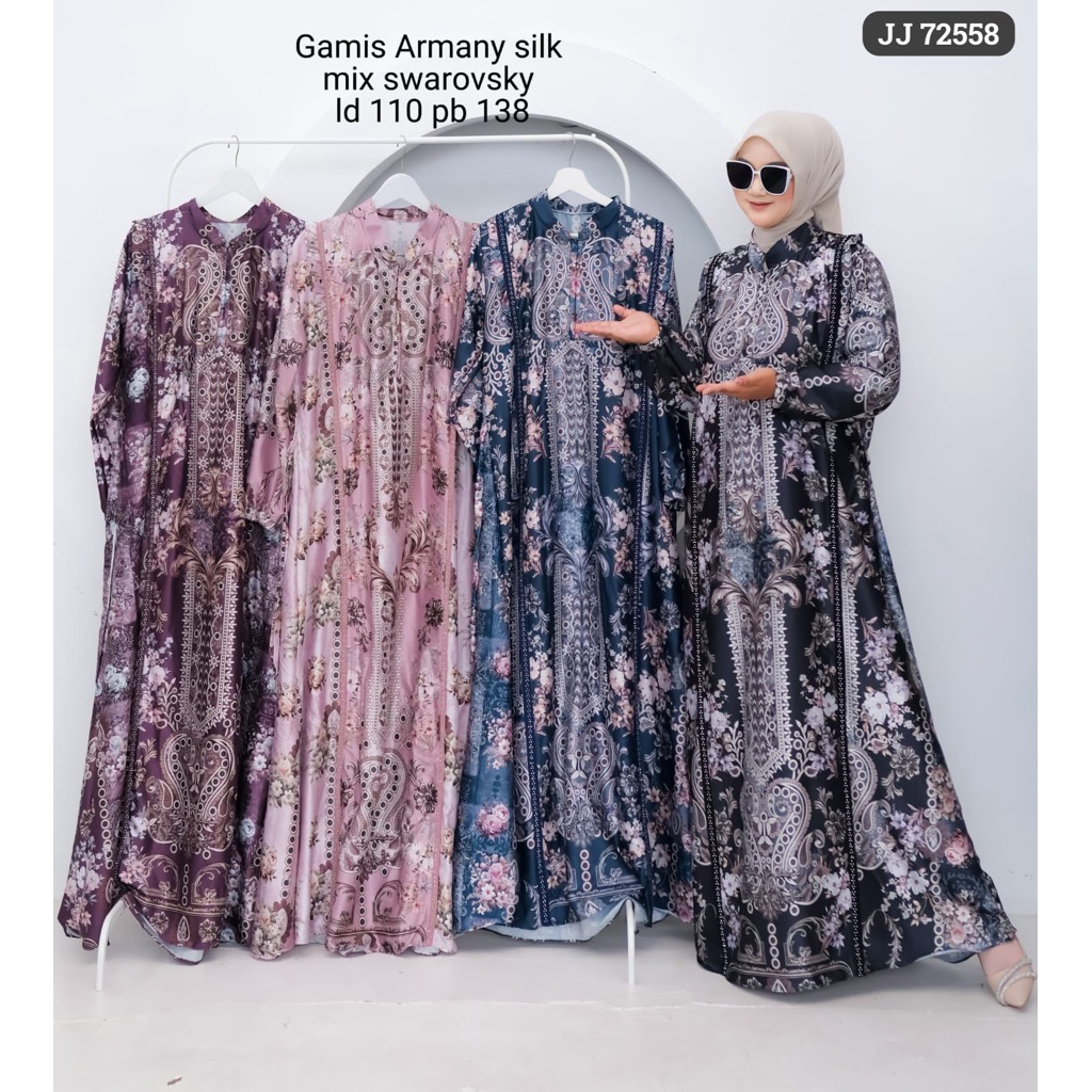 (ISI 2 PCS) JJ 72558 Gamis - TRESNA MUSLIM Gamis Armani Silk