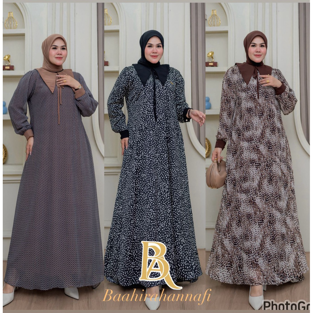 COD NAURA DRES SET HIJAB BY BAAHIRAHANNAFI TERBARU BESTSELLER GAMIS MOTIF TERBARU GAMIS MOTIF MACAN 