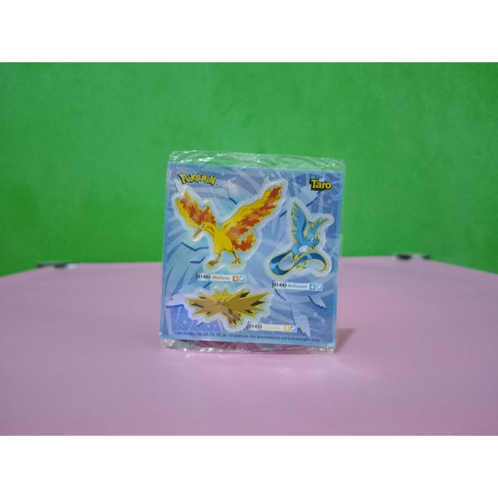 Stiker / Sticker TARO x POKEMON - MOLTRES x ARTICUNO x ZAPDOS - Hologram Nintendo New Murah Retro Vi