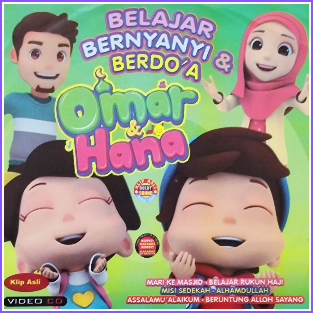 KASET VCD MUSIK 21 LAGU ANAK KOLEKSI BELAJAR BERNYANYI DAN BERDOA OMAR & HANA PILIHAN TERLARIS.