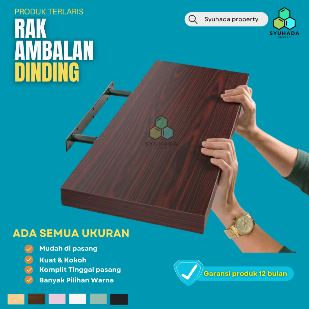 [PROMO] Rak Ambalan Dinding Kayu Minimalis Extra Lebar 20 cm Rak gantung dinding tempel Serbaguna(AP