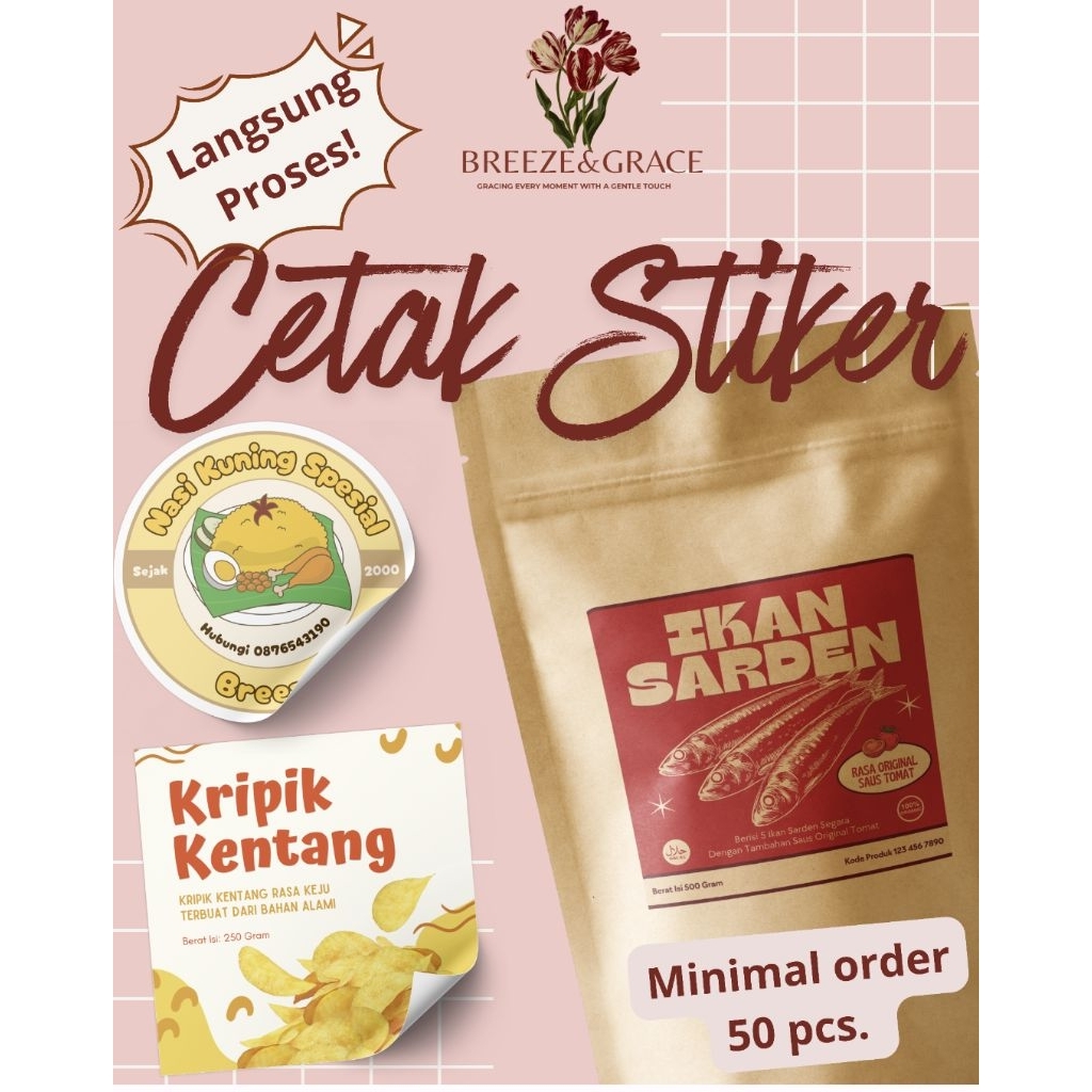 Cetak Stiker Chromo Label Produk | Bisa Custom Desain & Template Siap Pakai – Proses Cepat