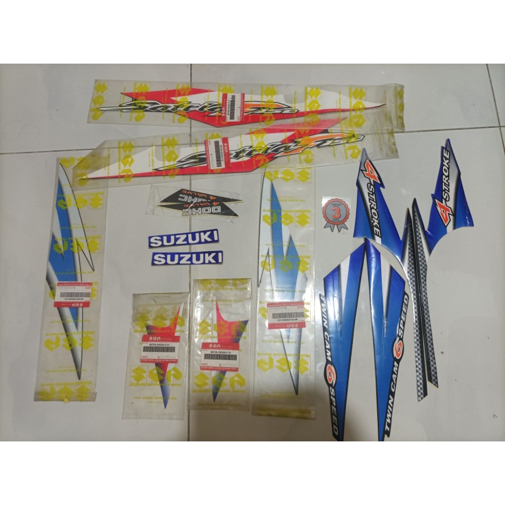 striping bodi satria fu cbu biru stiker bodi striping body stiker body satria fu suzuki