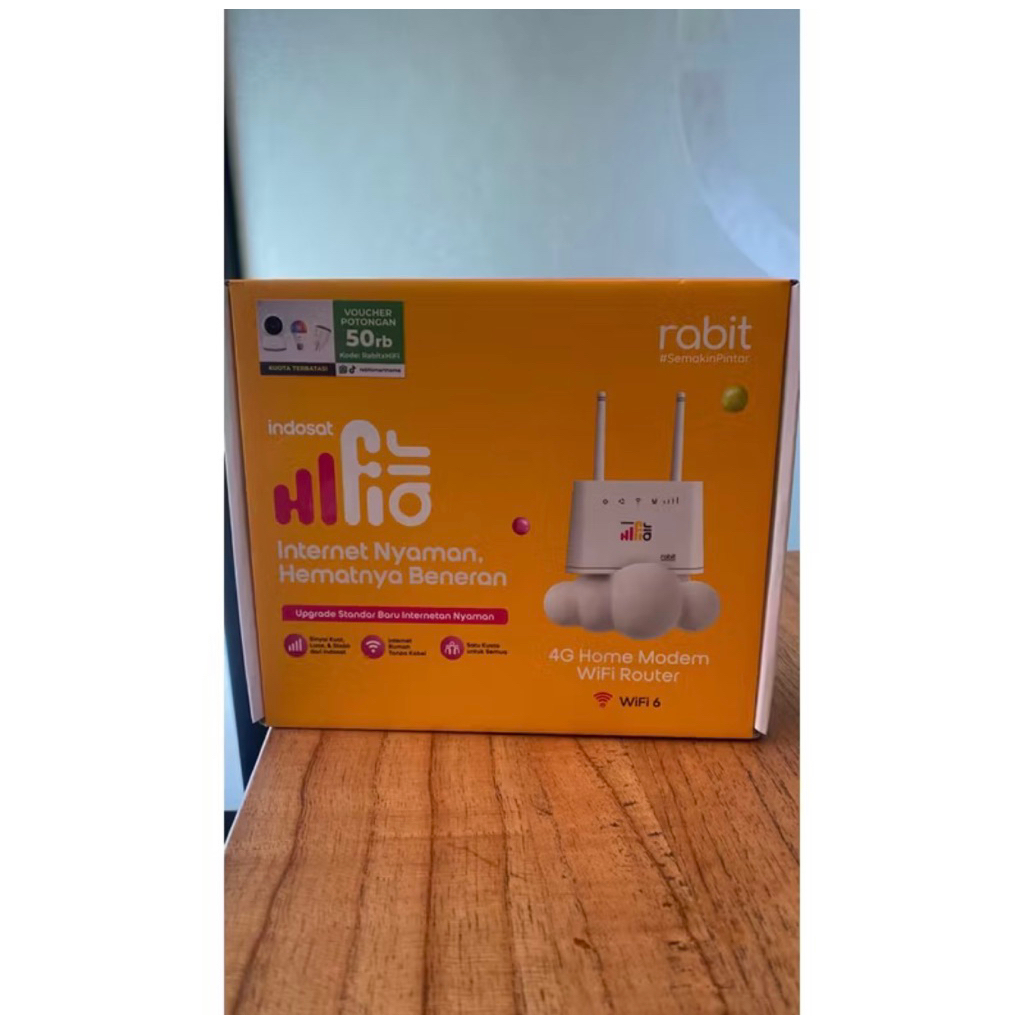 WIFI INDOSAT PORTABLE / HIFI AIR INDOSAT RABIT / BONUS KARTU HIFI AIR DAN KUOTA 50GB