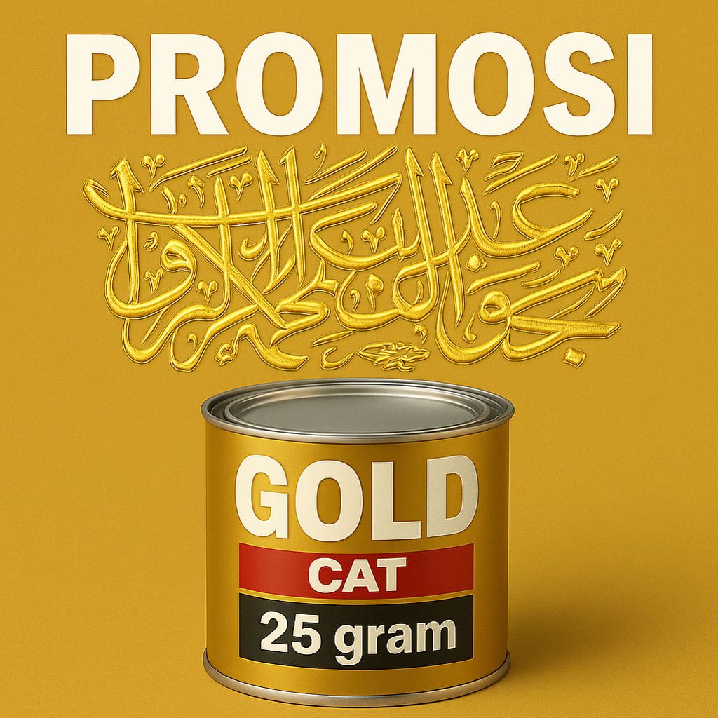 Cat Gold 25 Gram Warna Emas untuk //Kaligrafi Arab //Bingkai Ayat Suci //Hiasan Religi //cat gold ka