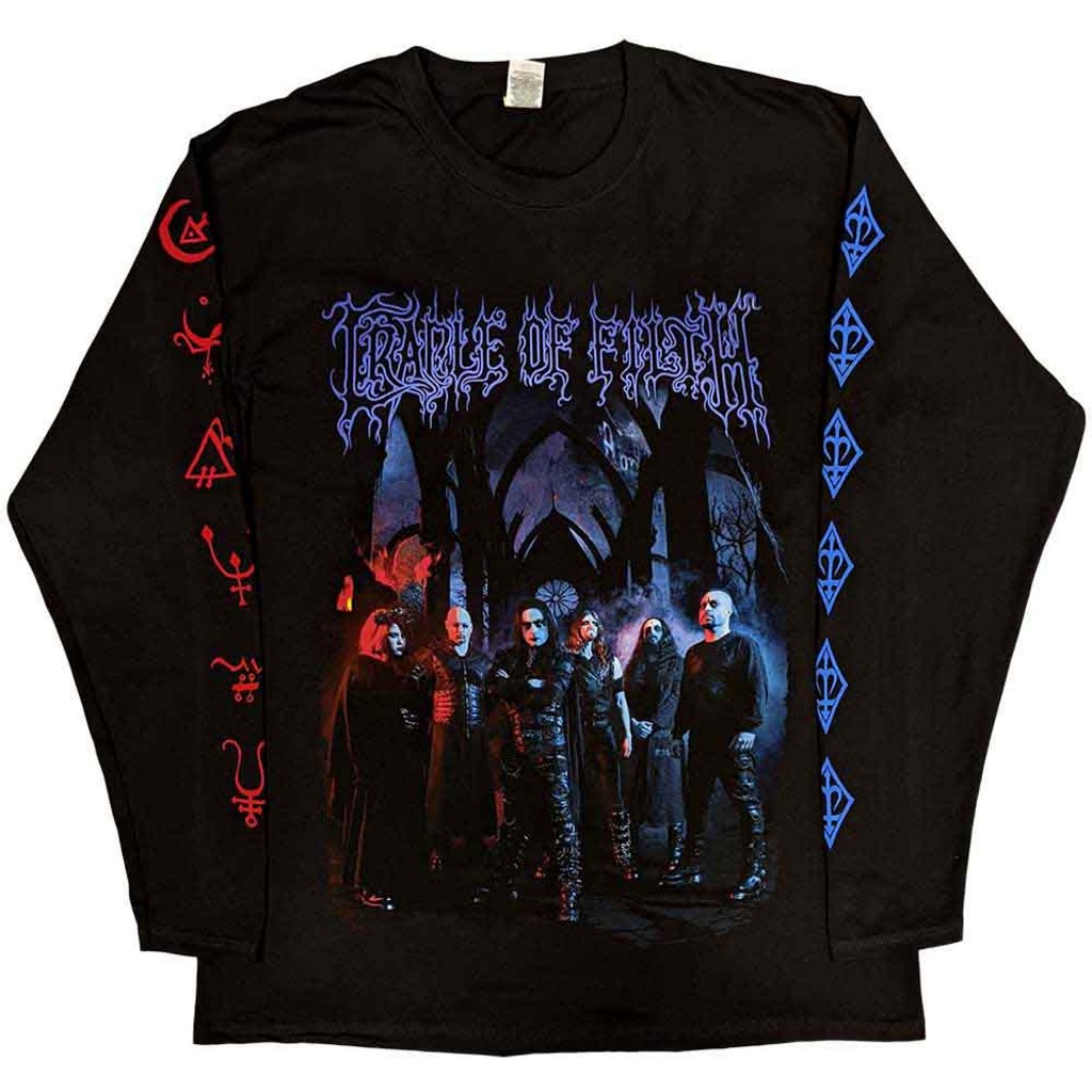 Kaos band Official Cradle Of Filth - Existence Band Longsleeve Original T-shirt Pria Wanita