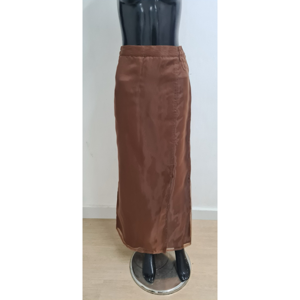 Rok Coklat premium, rok melayu, rok organza premium