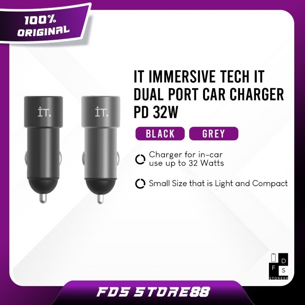 IT Immersive Tech IT Dual Port Car Charger PD 32W Original