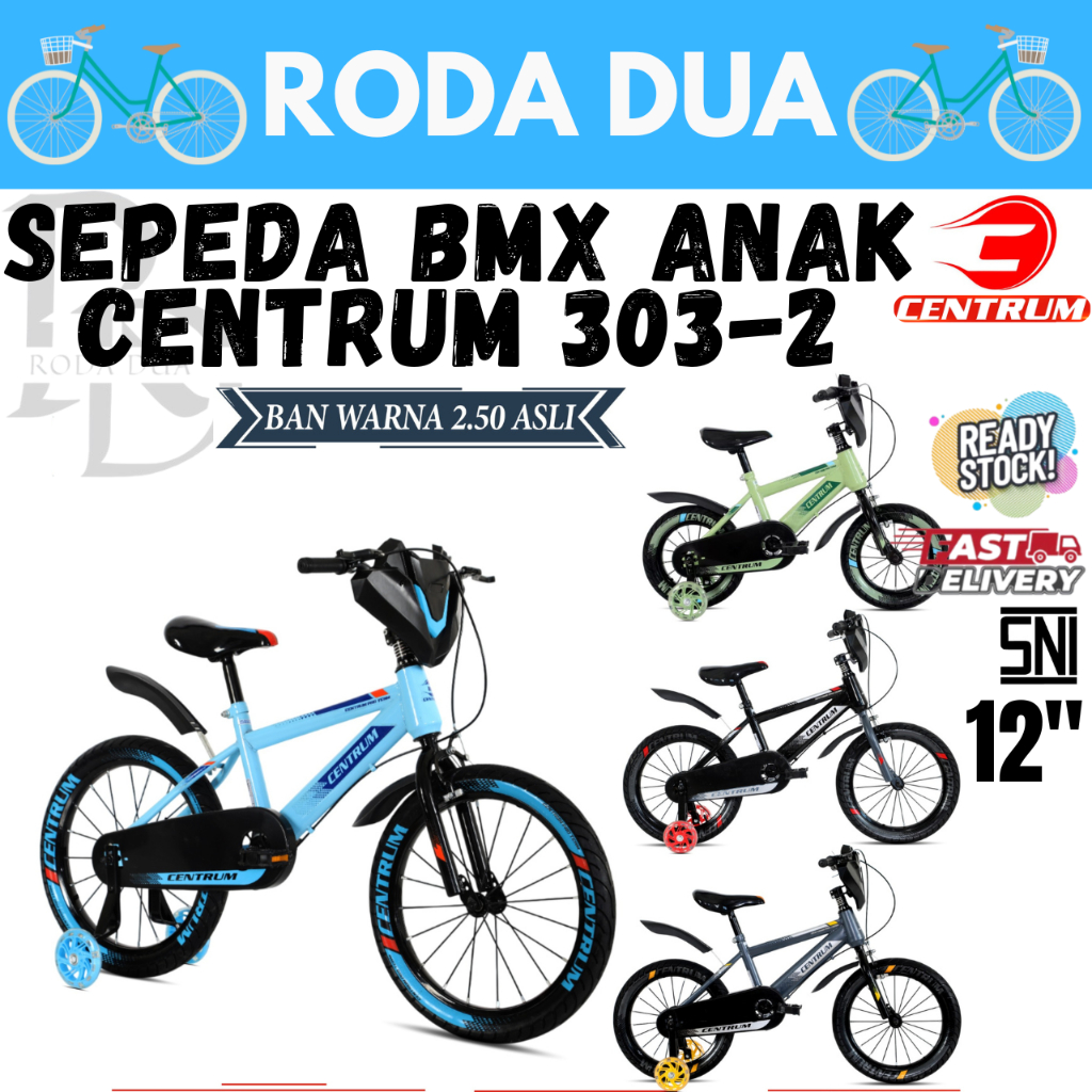 NEW  SEPEDA BMX ANAK UKURAN 12" - CENTRUM 303-2 BAN 2.50